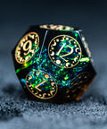URWizards D&D Resin Dark Glitter Engraved Dice Set Lunar Eclipse - Urwizards