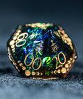 URWizards D&D Resin Dark Glitter Engraved Dice Set Lunar Eclipse - Urwizards