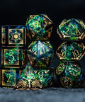URWizards D&D Resin Dark Glitter Engraved Dice Set Lunar Eclipse - Urwizards