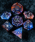 URWizards D&D Resin Dawn Glitter Engraved Dice Set Lunar Eclipse - Urwizards