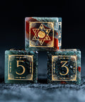 URWizards D&D Blood stone Engraved Dice Set Lunar Eclipse - Urwizards