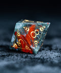 URWizards D&D Blood stone Engraved Dice Set Lunar Eclipse - Urwizards
