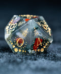 URWizards D&D Blood stone Engraved Dice Set Lunar Eclipse - Urwizards
