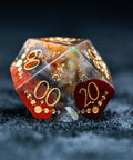 URWizards D&D Blood stone Engraved Dice Set Lunar Eclipse - Urwizards