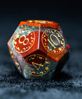 URWizards D&D Blood stone Engraved Dice Set Lunar Eclipse - Urwizards