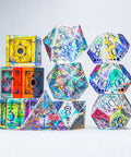 URWizards D&D Dichroic Glass Engraved Dice Set Lunar Eclipse - Urwizards