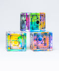 URWizards D&D Dichroic Glass Engraved Dice Set Lunar Eclipse - Urwizards