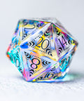 URWizards D&D Dichroic Glass Engraved Dice Set Lunar Eclipse - Urwizards