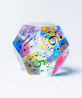 URWizards D&D Dichroic Glass Engraved Dice Set Lunar Eclipse - Urwizards
