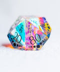 URWizards D&D Dichroic Glass Engraved Dice Set Lunar Eclipse - Urwizards