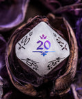 URWizards Clear Quartz Raised Plating Number Dice Set Royal Style - Urwizards