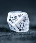 URWizards D&D White Howlite Engraved Dice Set Lunar Eclipse - Urwizards