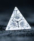 URWizards D&D White Howlite Engraved Dice Set Lunar Eclipse - Urwizards