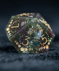 URWizards D&D Indian Agate Engraved Dice Set Lunar Eclipse - Urwizards