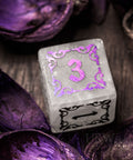 URWizards Clear Quartz Raised Plating Number Dice Set Royal Style - Urwizards