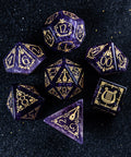 URWizards D&D Amethyst Engraved Dice Set Bard Style - Urwizards