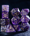 URWizards D&D Amethyst Engraved Dice Set Bard Style - Urwizards