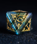 URWizards D&D Labradorite Engraved Dice Set Bard Style - Urwizards