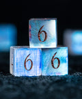 URWizards D&D Engraved Natural Moon Stone D6 Dice - Urwizards