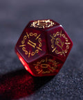URWizards Dnd Garnet Glass Engraved Dice Set Dagger Rogue Style - Urwizards