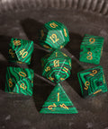 URWizards Dnd Malachite Gemstone Engraved Dice Set - Urwizards