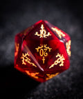 URWizards Dnd Garnet Glass Engraved Dice Set Dagger Rogue Style - Urwizards