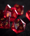 URWizards Dnd Garnet Glass Engraved Dice Set - Urwizards