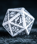 URWizards D&D White Howlite Engraved Dice Set Bard - Urwizards