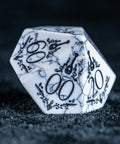 URWizards D&D White Howlite Engraved Dice Set Bard - Urwizards