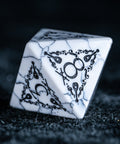 URWizards D&D White Howlite Engraved Dice Set Bard - Urwizards