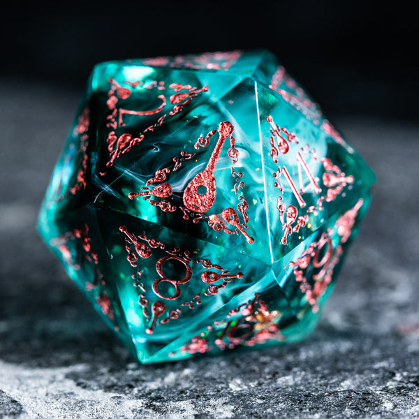 URWizards D&D Resin Eternally Forest Engraved Dice Set Bard Style - Urwizards