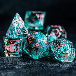 URWizards D&D Resin Eternally Forest Engraved Dice Set Bard Style - Urwizards