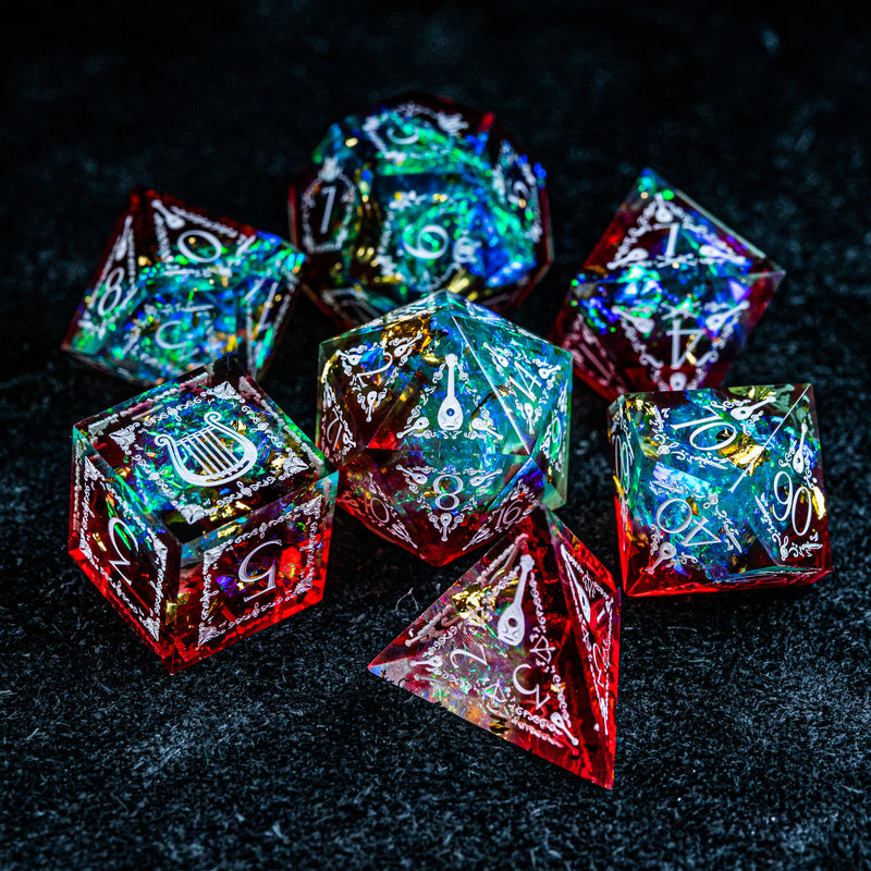 URWizards D&D Resin Toxic Engraved Dice Set Bard Style - Urwizards
