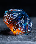 URWizards D&D Resin Dawn Glitter Engraved Dice Set Bard Style - Urwizards