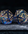 URWizards D&D Resin Night Neon Engraved Dice Set Bard Style - Urwizards