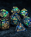 URWizards D&D Resin Dark Glitter Engraved Dice Set Bard Style - Urwizards