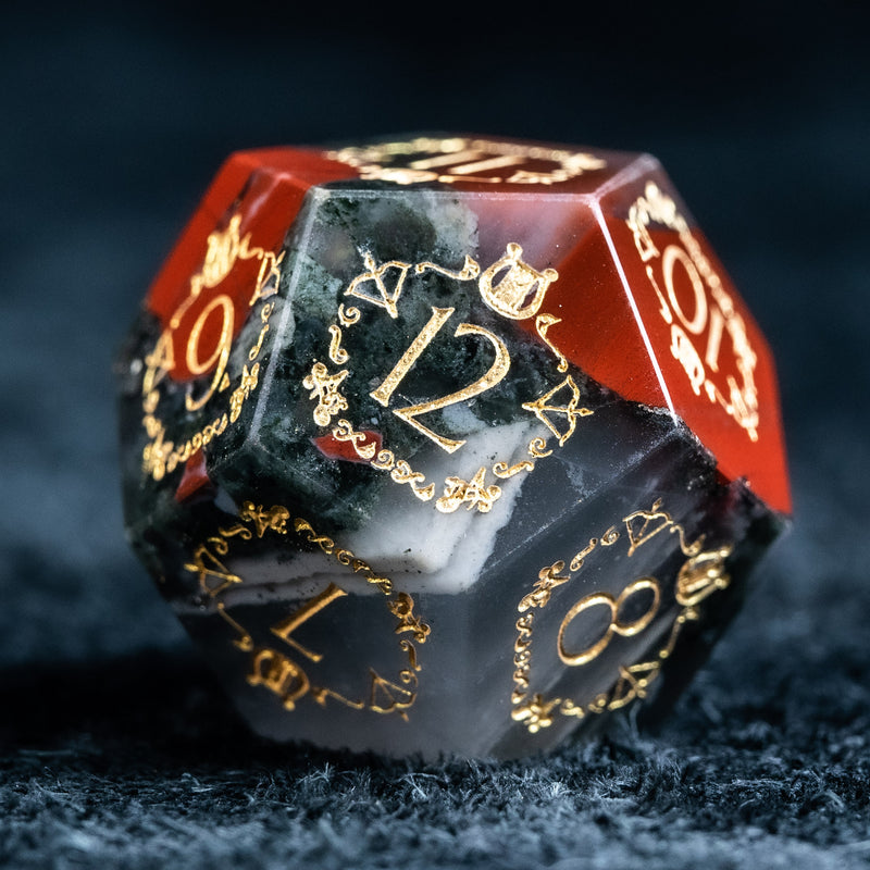 URWizards D&D Bloodstone Engraved Dice Set Bard Style - Urwizards