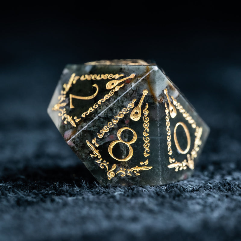 URWizards D&D Bloodstone Engraved Dice Set Bard Style - Urwizards