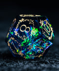 URWizards D&D Resin Dark Glitter Engraved Dice Set Bard Style - Urwizards