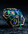 URWizards D&D Resin Dark Glitter Engraved Dice Set Bard Style - Urwizards