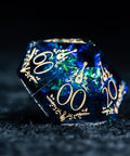 URWizards D&D Resin Dark Glitter Engraved Dice Set Bard Style - Urwizards