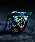 URWizards D&D Resin Dark Glitter Engraved Dice Set Bard Style - Urwizards