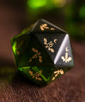 URWizards Dnd Peridot Glass Engraved Dice Set Plant Vine Style - Urwizards