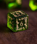 URWizards Dnd Peridot Glass Engraved Dice Set Plant Vine Style - Urwizards