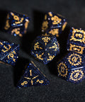 URWizards Dnd Blue Sandstone Gemstone Engraved Dice Set Dagger Rogue Style - Urwizards