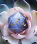 URWizards Dnd Grey Cat's Eye Engraved Dice Set Moon Style - Urwizards