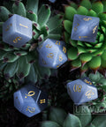 URWizards Dnd Grey Cat's Eye Engraved Dice Set Moon Style - Urwizards