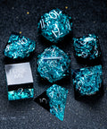 URWizards D&D Ice Glitter Resin Engraved Dice Set Fuck You Fuck Me Style - Urwizards
