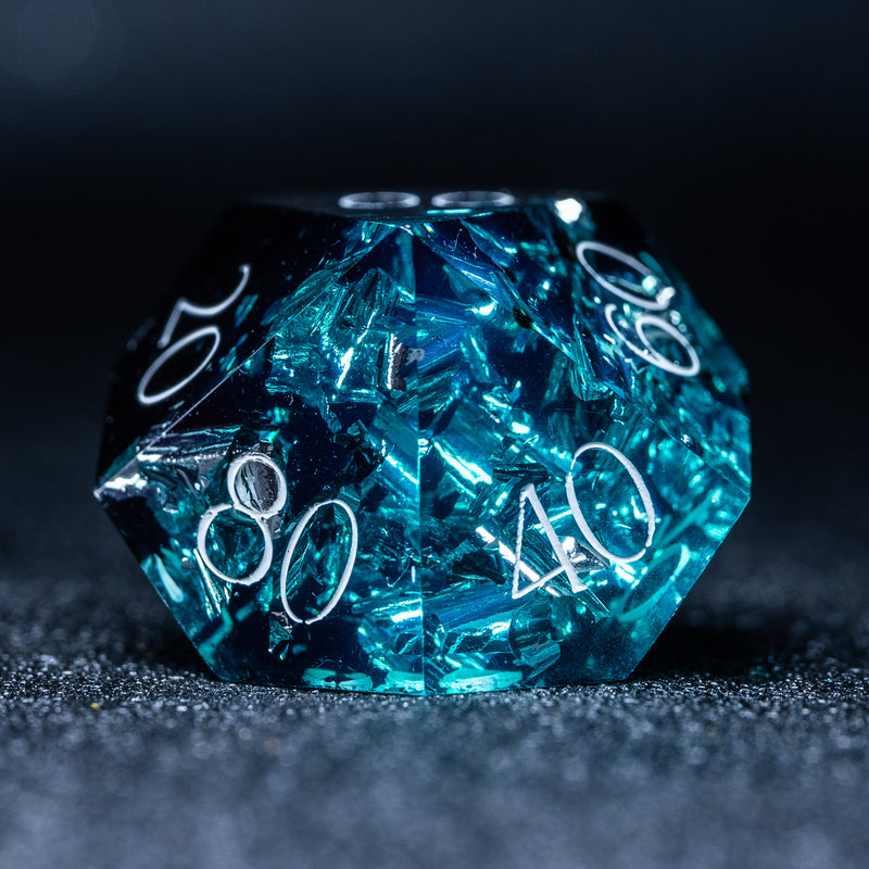 URWizards D&D Ice Glitter Resin Engraved Dice Set Fuck You Fuck Me Style - Urwizards