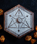 URWizards Engraved Walnut D&D Dice Box Astrology - Urwizards